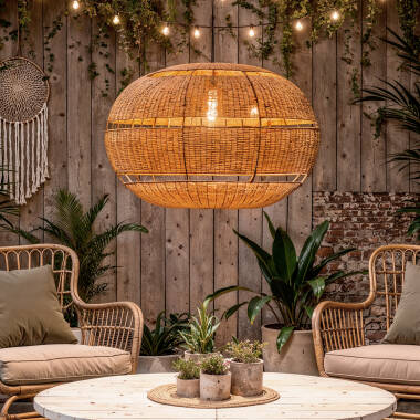 Candeeiro Suspenso Rattan para Exterior Oblate Bulang Ø800 mm ILUZZIA