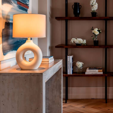 Imagem de Candeeiro de Mesa de Cerâmica e Tecido Memphis