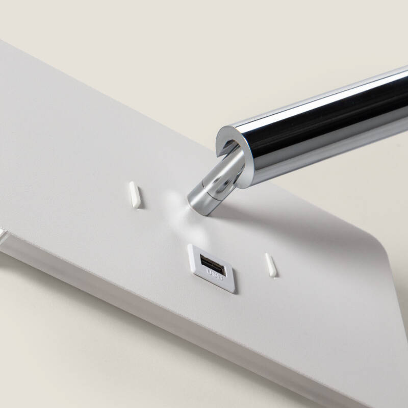 Imagem de Candeeiro de Parede com Luz de Leitura LED 8W Metal com Entrada USB Rossey