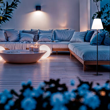 Imagen de Lámpara de Pie Exterior de Metal LED Solar Larso