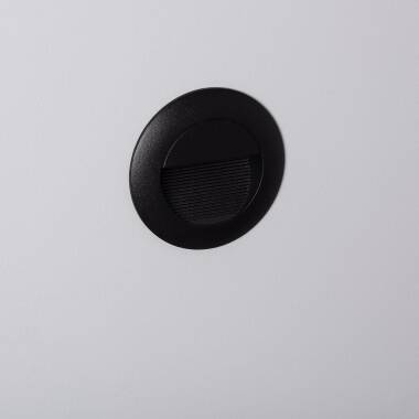 Baliza de Parede LED 3W de Alumínio Circular para Exterior Olite Preto
