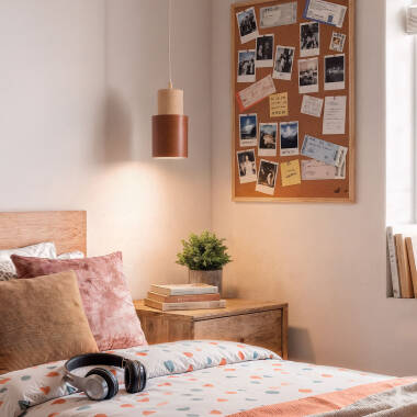 Imagem de Candeeiro Suspenso Metal e Madeira Kidonge