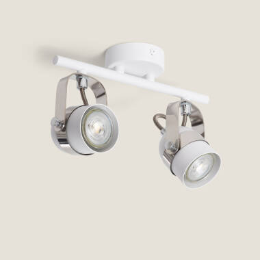Lámpara de Techo Orientable Aluminio 2 Focos Blanco Sinner