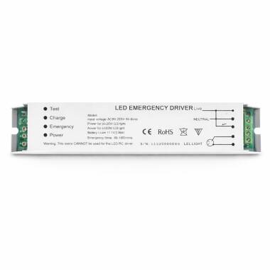 Driver de Emergencia para Tubos y Pantallas LED de hasta 20W