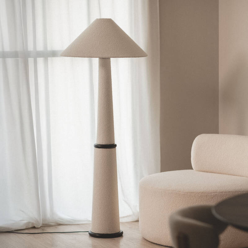 Lámpara de Pie Madera y Tela Lombe