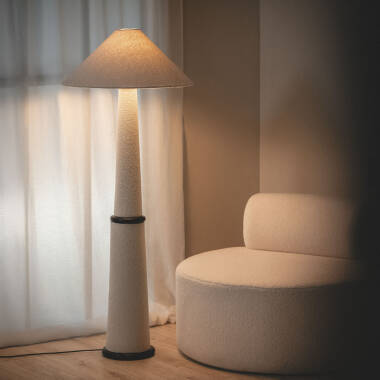 Imagen de Lámpara de Pie Madera y Tela Lombe