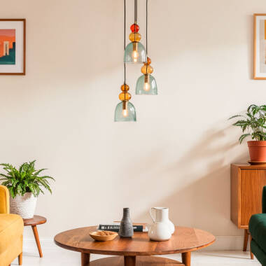 Imagen de Lámpara Colgante Metal y Cristal Tri Baudelaire