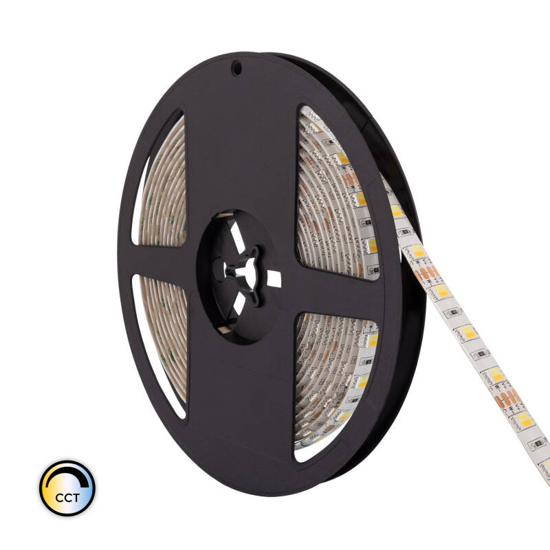 Imagem de Fita LED 12V DC 60LED/m 5m CCT Selecionável IP65 Largura 10mm Corte a cada 5cm