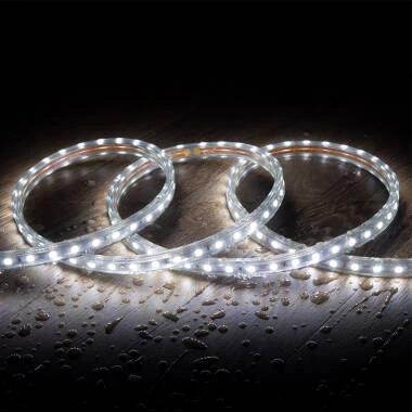 Fita LED  220V AC 60 LED/m Branco Frio IP65 à Medida Largura 14mm Corte cada 100cm