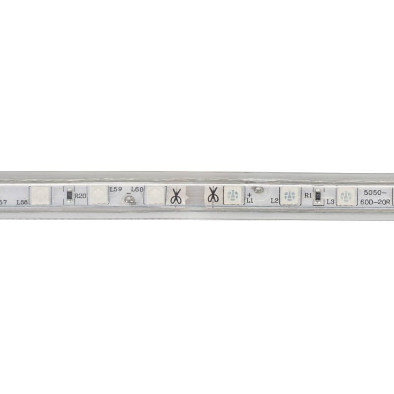 Imagen de Tira LED 220V AC 60 LED/m Rojo IP65 a Medida Ancho 14mm Corte cada 100 cm