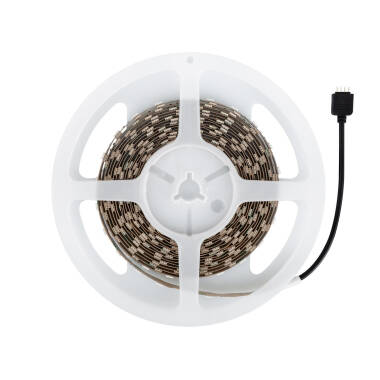 Imagen de Kit Tira LED RGB 24V DC 60LED/m 5m Ancho 10mm con Controlador WiFi y Fuente Alimentación Corte cada 10cm