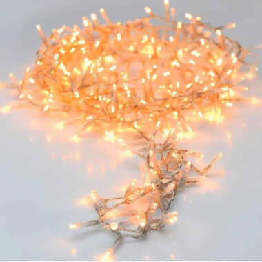Guirnalda Exterior LED Transparente Blanco Cálido 20m Racimo
