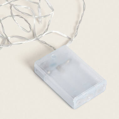 Imagem de Grinalda Cabo LED Bateria 3m Branco Quente com Temporizador