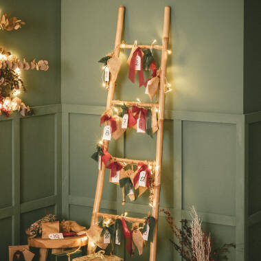 Imagem de Grinalda Cabo LED Bateria 3m Branco Quente com Temporizador