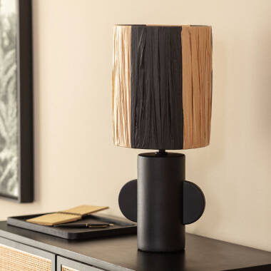 Candeeiro de Mesa Cerâmica e Ráfia Tyler