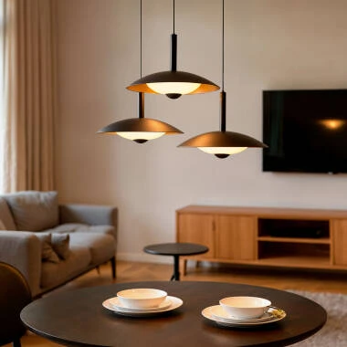 Imagen de Lámpara Colgante LED 24W Regulable en Altura Metal CCT Seleccionable Shirak 3 Focos