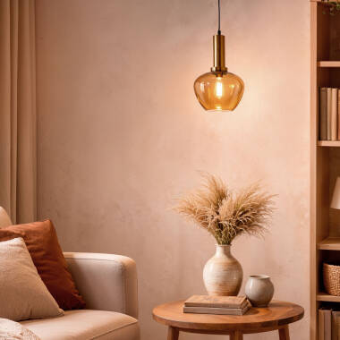 Imagem de Candeeiro Suspenso Metal e Vidro Daira