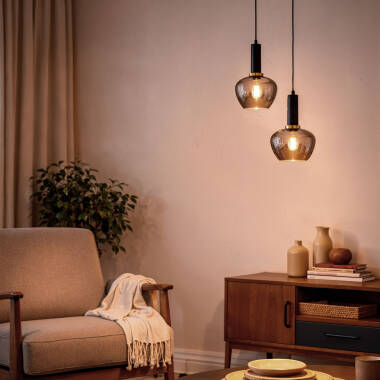 Imagem de Candeeiro Suspenso Metal e Vidro Daira