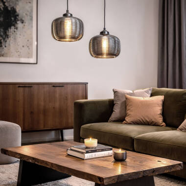 Imagem de Candeeiro Suspenso Metal e Vidro Beryl