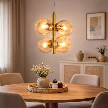 Imagem de Candeeiro Suspenso de Metal e Vidro Dayla