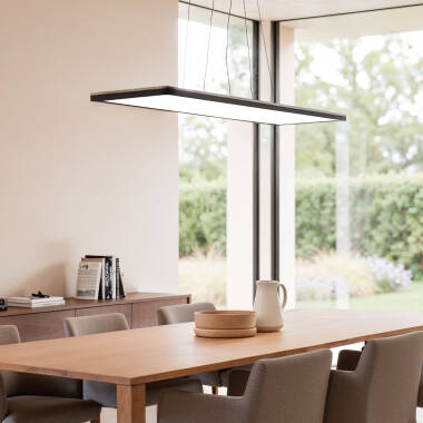 Imagen de Lámpara Colgante LED 24W Rectangular SwitchCCT Seleccionable 580X200 mm Doble Cara Negro