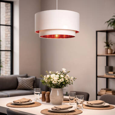 Imagem de Candeeiro Suspenso Tecido Bello Duo Reflexo