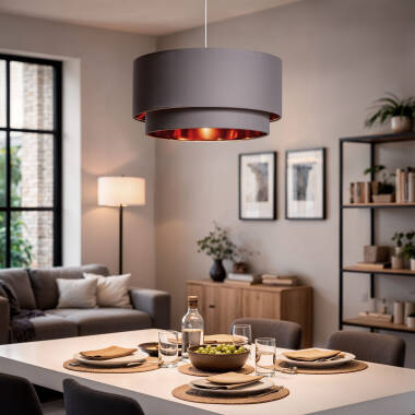 Imagem de Candeeiro Suspenso Tecido Bello Duo Reflexo