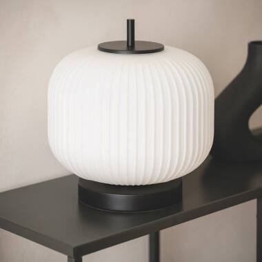 Candeeiro de Mesa Metal e Vidro Beca