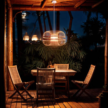 Imagem de Candeeiro Suspenso Bambu Exterior Ofelia 