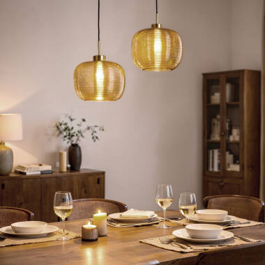 Imagem de Candeeiro Suspenso Metal e Vidro Beryl