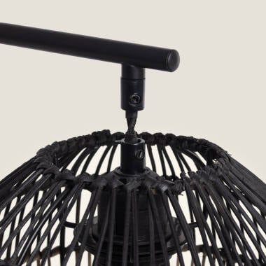 Imagen de Lámpara de Mesa de Ratán y Metal Kithnos