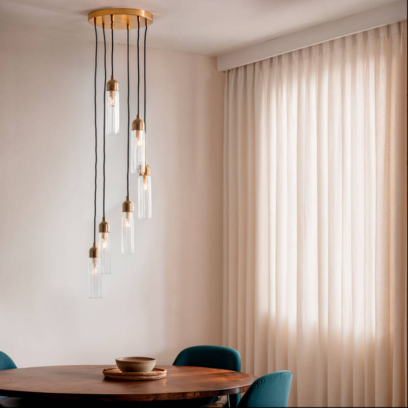 Imagen de Lámpara Colgante Metal y Cristal Sest Iraide