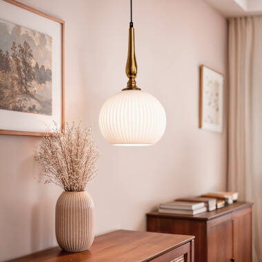 Imagem de Candeeiro Suspenso Metal e Vidro Belma