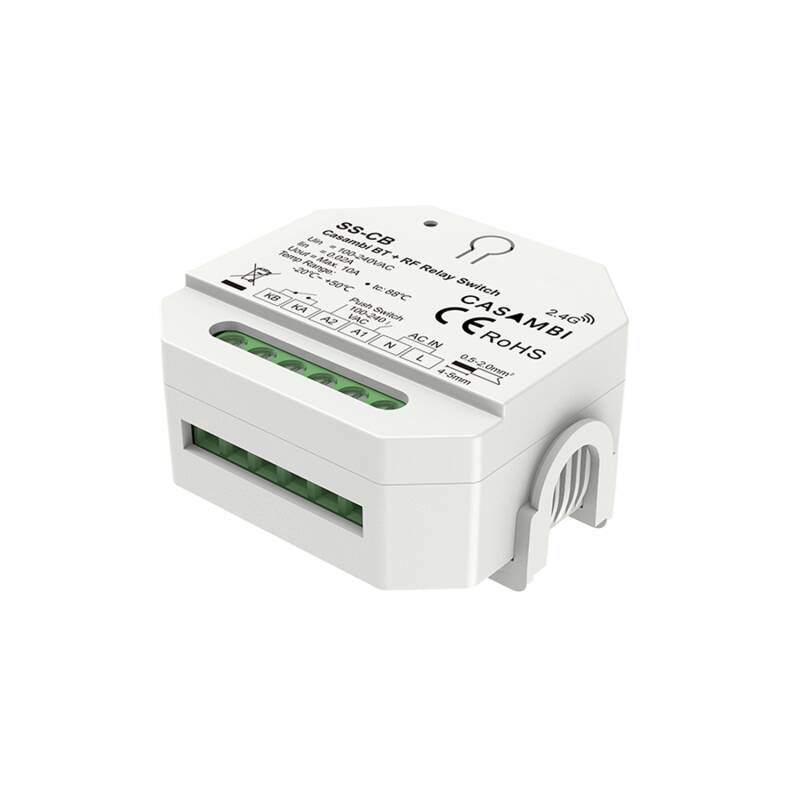 Imagem de Interruptor Casambi Bluetooth ON/OFF 1 Canal SKYDANCE SS-CB compatível com Comando RF e Botão Pulsador