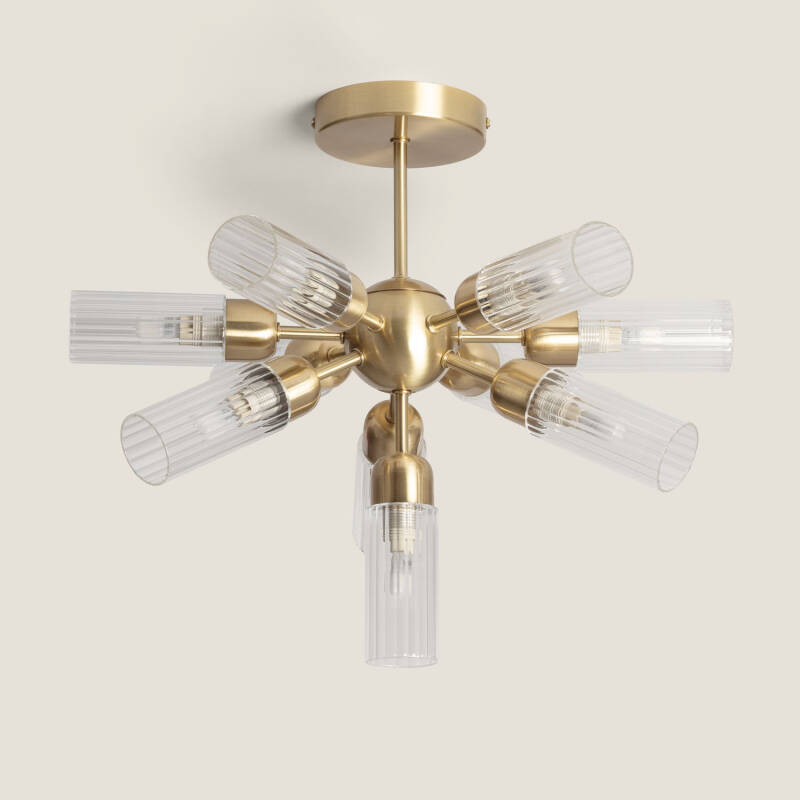 Imagem de Candeeiro de Teto Metal e Vidro 10 Focos Iraide