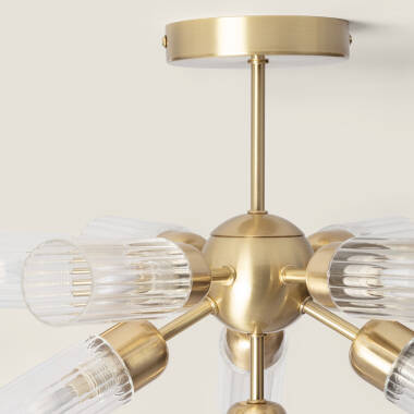 Imagem de Candeeiro de Teto Metal e Vidro 10 Focos Iraide