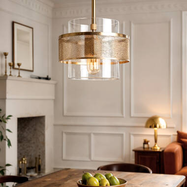 Imagen de Lámpara Colgante Metal y Cristal Jaelyn