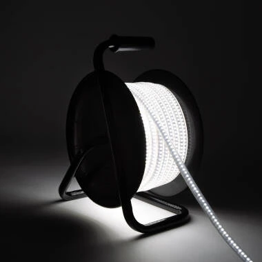 Tira LED 220V con Carrete de 25m 10W/m 1000lm/m IP65 para Obras y Eventos
