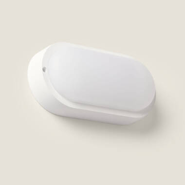 Plafón LED 25W Oval para Exterior 94x198 mm IP65 con Sensor de Movimiento y Crepuscular Hublot White