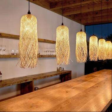 Candeeiro Suspenso Bambu Kawaii