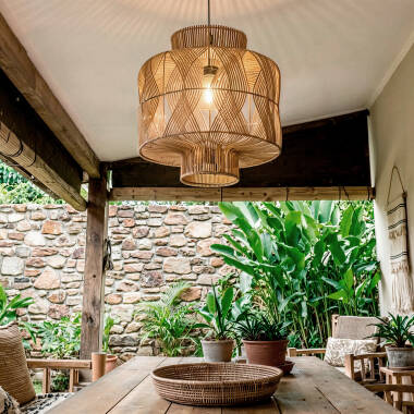 Imagem de Candeeiro Suspenso Rattan para Exterior Oia