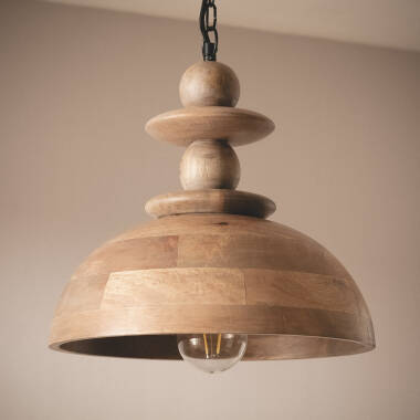 Imagem de Candeeiro Suspenso Madeira Solstice ILUZZIA