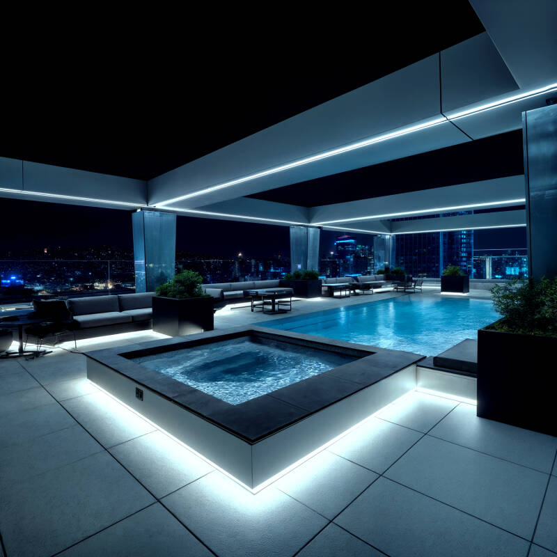 Imagen de Tira LED Neón Regulable 220V BOBINA 50m Blanco Frío Semicircular 180 7.5W/m Corte 100cm IP67