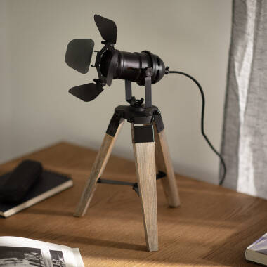 Lámpara de Mesa de Madera y Metal Cinema Kurangna  XS