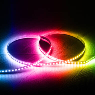 Tira LED 24V RGB SMD 120 LED/m 5m 9W/m Ancho 8mm Corte 5cm IP20