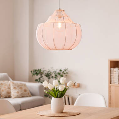 Imagem de Candeeiro Suspenso Metal e Tecido Ayla