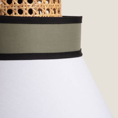 Imagem de Candeeiro Suspenso em Tecido e Ratán Kufila