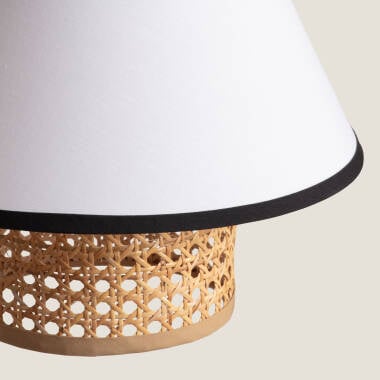 Imagem de Candeeiro Suspenso em Tecido e Ratán Kufila