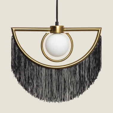 Lámpara Colgante Metal con Flecos Dalila