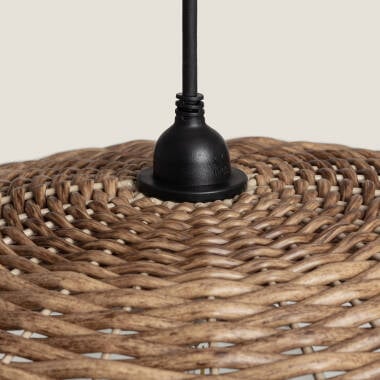 Imagem de Candeeiro suspenso para exterior com efeito rattan Léa Curva